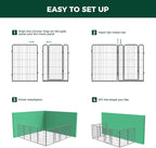 FXW Garden Fence Outdoor for The Yard – 40in(H) x 72.9ft(L) Heavy Duty Metal Animal Barrier for Dog and Rabbit, Decorative Dog Fence, 32 Panels, Silver