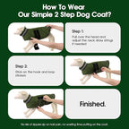 Dog Winter Coat Warm Padded Puppy Jacket Windproof Water Resistant Clothes for Small Medium Large Pets Christmas Sweater Outfit Vest(Green, XL)
