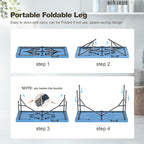 ynhurenth 49'' Pet Grooming Table for Large Dogs, Foldable Professional Grooming Table for Dogs at Home with Double Loops/Adjustable Arm, Capacity up to 330lbs, Blue