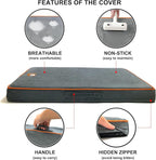 Dog Orthopedic and Crate Beds, Made of Memory and High Resilience Foram, Two-Sided Use, Providing Soft and Relatively Hard Support, with an Extra Inner Waterproof Protector (Gray, Small)