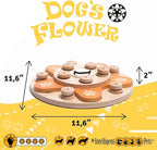 Dog's Flower - Interactive Wooden Puzzle Toy for Dogs, Brain Game for Mental Stimulation and Enrichment, All-Wood Design for Smart Dogs