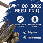 PAWUP Dog Treats, Cod Skins Dog Treat with Taurine, One-Ingredient Grain-Free Chew Fish Skin Rolls Rich in Omega3, 8 oz