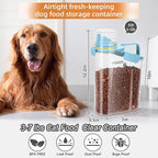 3-5 LBS Cat Dog Food Storage Container Upgraded Large Nozzle BPA-free, Plastic Pet Food Storage Containers With 4 Sealed Clasps, 1 Measuring Cup and With Folding Bowl (Blue 1Pack)