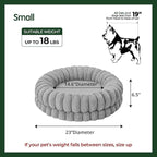 BALANCE Luxury Donut Dog Bed, 23 Inches Round Dog Beds for Small Dogs Washable, Orthopedic Calming Pet Bed for Puppy and Cats with Anti-Slip Bottom, Gray