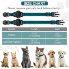 Luminous AirTag Cat Collar Breakaway, OUCWLTAG GPS Cat Collar with Apple Air Tag Holder, Cat Tracker Collars with Safety Elastic Band for Girl Boy Cats, Kittens and Puppies (Blue, 7-10 Inch)