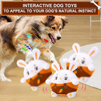 BABORUI Interactive Dog Toys Bunny, Jumping Squeaky Easter Dog Toys with Recording and Music Modes, Rechargeable Moving Dog Easter Rabbit Toys for Small/Medium/Large Dogs to Keep Them Busy(Bunny)