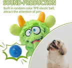 Plush Squeaky Dog Toy Ball, Dental Care, Skin-Friendly and Soft and Relieve Stress,Dog Training Interactive Pet Cute Plush Fashionable Toy Ball (Green,Small)