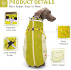 Dog Winter Coat with Harness, Dog Jacket, Pet Clothes with Zipper on Back, Waterproof Windproof Warm Vest, Reflective Cold Weather Coats, for Small Medium Large Dogs, Thick, Green, S