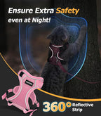 Halypet Cat Harness and Leash Set [MAX Safety 4th-Gen Upgrade] Escape Proof Adjustable Cat Leash Comfortable Soft Vest Easy to Wear Kitten Harness with Reflective Strip for Cats Walking, M Pink