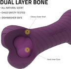 Playology Dog Toys | Dual Layer Bone Durable Chew Toy Bone for Dogs | Medium Bacon Scented Toy - Easy to Clean and Made from Non Toxic Materials