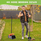 Dog Pooper Scooper Swivel Bin & Rake Kit with 55 Waste Bags, 46" Long Handle Adjustable Portable Non-Breakable Poop Scooper Easy to Clean Pet Waste