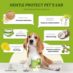 Ear Finger Wipes for Dogs & Cats, Thicker Dog Ear Cleaner Wipes, Natural Relief Cat Ear Cleaner Dog, Pet Health Supplies for Dog Kitten Small Animal, Aloe Scent Deodorizing - 100 Count