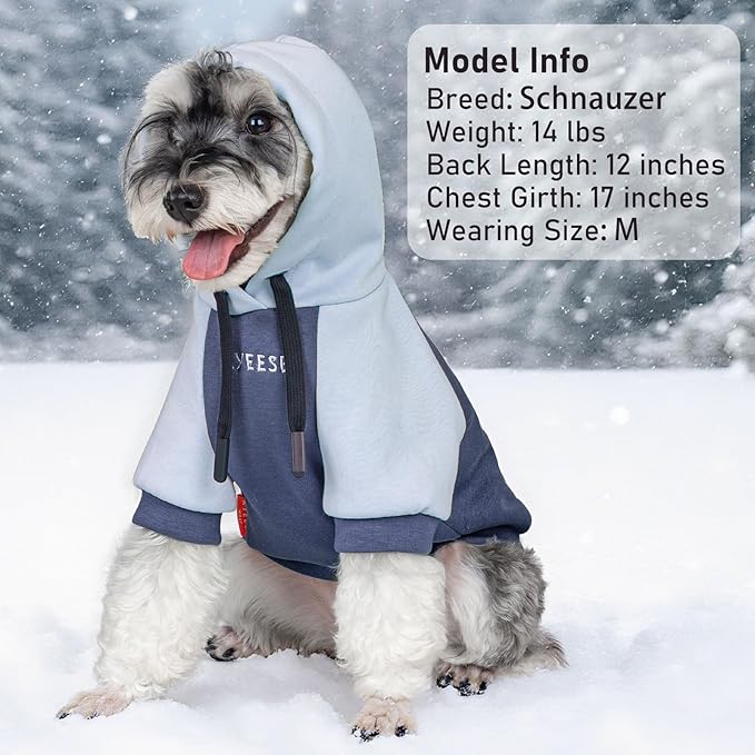 KYEESE Dog Hoodie Stretchy Cat Coat with Leash Hole Soft Dog Clothes for Small Dogs Pet Sweatshirt with Drawstring Dogs Winter Coat for Cold Weather Comfort Cat Sweater Warm Pet Clothes