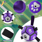 QDAN Dog Toys Soccer Balls: Interactive Dog Toys for Tug of War, Doggy Balls with Straps, Puppy Birthday Gifts, Durable Puppy Ball for Small（5 Inch）