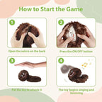 PETGEEK Interactive Squeaky Dog Toy, Upgraded Automatic Moving Vibrating Dog Ball with Plush Cover, 900mAh Rechargeable Bouncing Ball with Recording Music Mode, Crinkle Dog Toy for Pet Boredom, Brown
