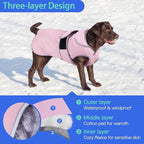 MIGOHI Warm Dog Coat Winter Dog Jacket,Waterproof Cold Weather Coats for Dogs,Fleece Jacket for Small Medium Large Dogs,Reflective Thick Fleece Vest with Leash Hole
