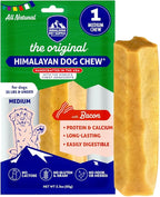 Himalayan Dog Chew Original Yak Cheese Chew, Bacon, 1 Medium Stick, 2.3 oz, Gluten Free, Healthy Treats, Grain & Lactose Free 100% Natural, Long Lasting, for Dogs Under 35 lbs