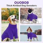 Large Breed Dog Sweaters, Warm Winter Fall Dog Sweaters for Dog Girls Boys, Turtleneck Dog Knitwear,Doggie Christmas Sweater,Pet Sweatshirt Clothes Outfit Knit Great Dane,Doberman(Purple XXXXL)