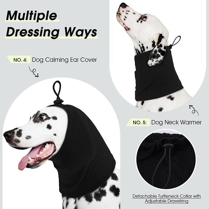 ROZKITCH Dog Shirt with Hoodie Dog Ears Cover 2 in 1, Soft Lightweight Dog Striped T Shirt Pullover Dog Tank with Detachable Ear Wrap, Dog Hoodie Tshirt Dog Boy Girl, Stretchy Sweater Black 3XL
