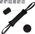 Dingo Gear French Linen tug Toy for Dog, Dog Bumper for Training, Agility, tug of war, Dog bite Pillow for Strong Dog, 2handles 11" Black S00074