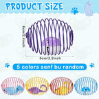Jecery 5 Pcs Halloween Cat Spring Balls Toys Stretchable Rolling Balls Colorful Playful Coils Interactive Spring Action Toy Caged Rats for Kitten Cat Pet Supplies(Mouse and Bell,Multicolor,5 Pcs)