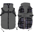 Geyecete Winter Warm Coat Waterproof Dog Winter Jacket with Harness Traction Belt,Pet Outdoor Jacket Dog Autumn and Winter Clothes for Medium, Small Dog-Gray-M