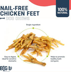Big Lu – Nail-Free Chicken Feet Dog Chews, 100% Natural Single-Ingredient Treats, Rawhide-Free, Long-Lasting, Rich in Glucosamine and Chondroitin for Joint Health (30 Count, Chicken Feet)