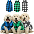 KAMA BRIDAL 3 Pack Spring Autumn Winter Coat Pullover Fleece Vest for Cats Small and Medium Dogs - Thin Sweater Blue Green Black Plaid (XXXS)