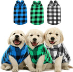 Kama Bridal 3 Pack Dog Coat - Spring, Autumn, Winter - Fleece Vest for Cats & Small/Medium Dogs - Blue, Green, Black Plaid (XS)