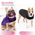 AOFITEE Dog Coat Plaid Dog Winter Coat for Large Dogs, Warm Dogs Jacket Christmas Sweater, Waterproof Pet Puffer Jacket, Reversible Pet Cold Weather Coats for Small Medium Large Pets, Purple XL