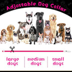 Weewooday 3 Pcs Dog Collar LED USB Rechargeable Lights Dog Necklace Collars Doggy Lights for Night Walking Adjustable Safety Lamp Pet Collars for Large Medium Small Puppy Pet(Rose Red,Classic Style)