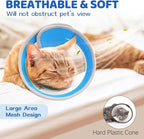 Breathable Air Mesh Cat Cone Collar Soft to Stop Licking, Adjustable, Foldable Lightweight Kitten Cones After Surgery Recovery for Cats & Kittens (Light Blue, S)