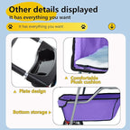 FDW Pet Stroller 4-Wheel Dog Cat Stroller Travel Folding Carrier Puppy Stroller with Cup Holder and Removable Liner for Small Medium Dogs Cats, Purple