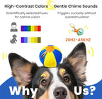 18‘’ Jingle Herding Ball for Dogs & Puppies with Bell, Dog Play Toy, Audible Herding Ball for Cattle Dog, Australian Shepherd, Thickened Oxford Cover, Pump, Patch Repair Kit (18inch)