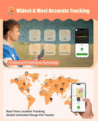 Pet Tracker Support Two-Way Call and AI Health Alerts, Play Music and Pet Community, Real Time Tracking and Virtual Fence, GlocalMe GPS Tracker for Dog and Cat, Global Unlimited Range