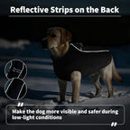 IDOMIK Warm Dog Coat with Harness, Waterproof Reflective Dog Jackets for Small Medium Large Dogs, Fleece High Collar Winter Jacket with Zipper, Pet Winter Snowsuit Clothes for Cold Weather,Black M