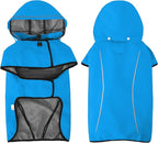 Mile High Life Dog Raincoat, Adjustable Waterproof Pet Rain Jacket, Reflective Hooded Poncho for Small Medium Large Dogs, Lightweight Breathable Pet Rain Coat (Blue,XL Chest 31"-37")
