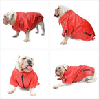 Lovelonglong Cool Dog Leather Jacket, Warm Coats Dogs Windproof Cold Weather Coats for Pugs Bulldog Pitbull Red B-M