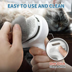 Pet Steam Brush for Dogs & Cats, 3 in 1 Self Cleaning Steam Pet Brush - Anti-Static, Grooming Tool for Long and Short Hair Pets, Removes Loose Hair and Reduces Shedding, White