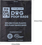 Certified 65% PCR (Post Consumer Recycled) Plastic and 35% Plant Based Dog Poop Bags - Dr. C's ONE OF A KIND Dog Poop Bags - 120 Bags / 8 Rolls, NO NEW PLASTICS USED, Unscented, Earth Friendly