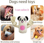 Cute Animal Squeak Dog Toys, No Stuffing Plush Toys, Durable Cotton Rope Chew Toys for Puppy and Small, Medium Dogs, 6 Pack