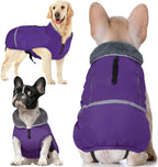 QBLEEV Warm Dog Coat Reflective Winter Jacket, Waterproof Windproof Dog Turtleneck Clothes for Cold Weather Thicken Fleece Pet Snowsuit Christmas Puppy Vest Apparel for Small Medium Large Dogs S