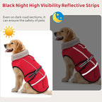 Dog Coat, Warm Dog Winter Coat Reflective Jacket Waterproof Fleece Vest, Pet Jacket Cozy for Cold Weather, Dogs Snowsuit Windproof, Adjustable Buckle for Large Extra Dogs