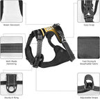 Custom Pittsburgh Dog Harness with Reflective Stripes Personalized Name and Number Dog Vest Harness with Pet Traction Rope for Small Medium Large Dog