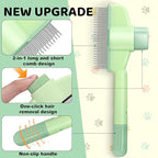 XANGNIER 2 Pcs Pet Hair Removal Comb One-Click Self-Cleaning Grooming Brush, De-Shedding Comb for Short & Long Hair, Pet Grooming Supplies for Cats & Dogs