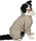 Dog Raincoat for Medium Large Dogs,rain Jacket Coat, Full Leg Coverage Waterproof Rain Suit with Detachable Hood & Tail, Reflective Strips, Snag-Free Top Zipper (Khaki for Boy, Small)