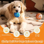2PCS Shaky Ball Toy for Dogs, Vibrating Dog Ball, USB Rechargeable, Interactive, Automatic Moving, Bouncing, Perfect for Small, Medium, Large Dogs (Small, Swirls)