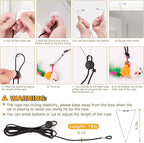 Cat Toys Wand, Interactive Cat Toy with Super Suction Cup Sticky Detachable 12 PCS Feather Replacements 2 Wands Cat Spring Feather Toys for Indoor Cats Kitten Toys (8 Toys Double Headed)