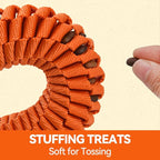 AUSCAT Carrot Dog Rope Toy, Durable Tug of War Toy with Squeaker, Braided Teething Toys for Small Medium Large Dogs