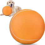 QDAN Large Tennis Ball for Dogs: Pet Toys 9.5" Giant Outdoor Dog Balls - Interactive Herding Ball for Medium Big Dogs Birthday Toys Indoor Playing Training- Orange